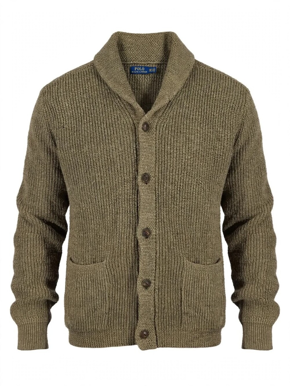Polo Ralph Lauren Cardigan Mens XXXL Tall 3XLT Tan Linen Cotton Shawl Sweater